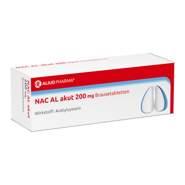 NAC AL akut 200 mg Brausetabletten zur Erleichterung des Abhustens bei erkältungsbedingter Bronchitis (Schleimlöser)