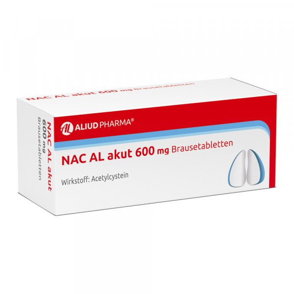 NAC AL akut 600 mg Brausetabletten zur Erleichterung des Abhustens bei erkältungsbedingter Bronchitis (Schleimlöser)