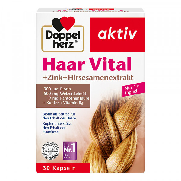 DOPPELHERZ Haar Vital+Zink+Hirseextrakt Kapseln