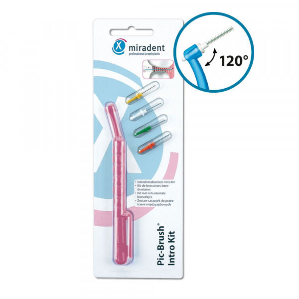 MIRADENT Interd.Pic-Brush Intro Kit 1H+4B.tra.pink