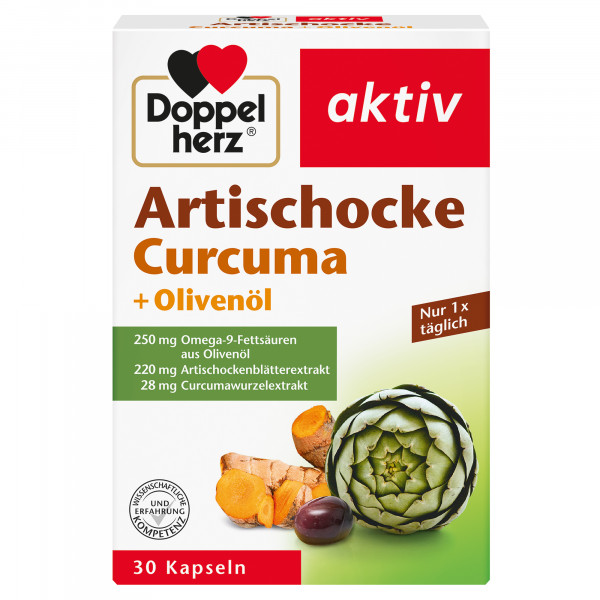 DOPPELHERZ Artischocke+Olivenöl+Curcuma Kapseln