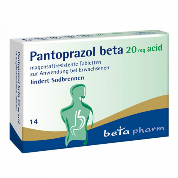 PANTOPRAZOL beta 20 mg acid magensaftres.Tabletten