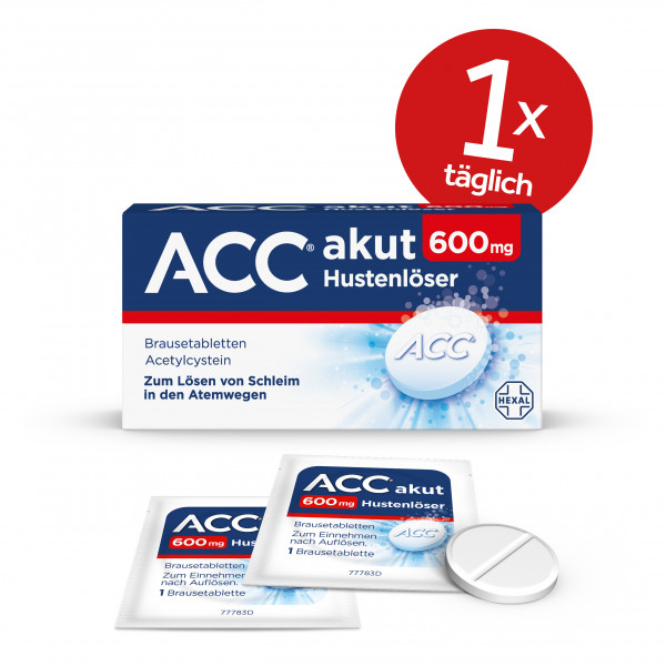 ACC akut 600 Brausetabletten zum Lösen von Schleim in den Atemwegen
