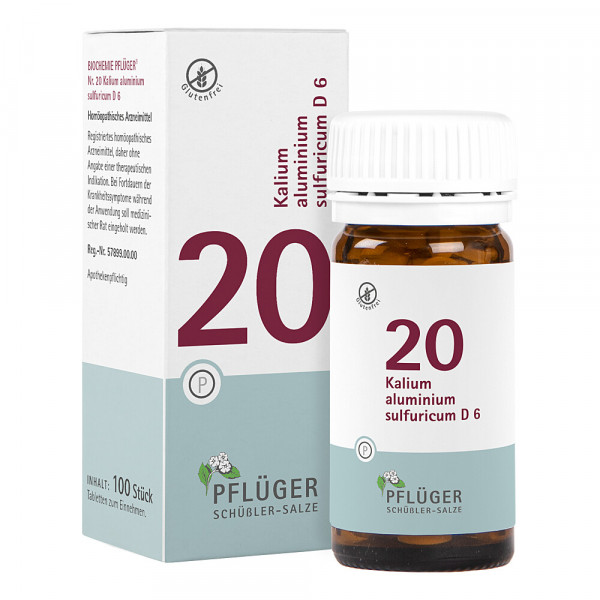 BIOCHEMIE Pflüger 20 Kalium alumin.sulfur.D 6 Tabletten