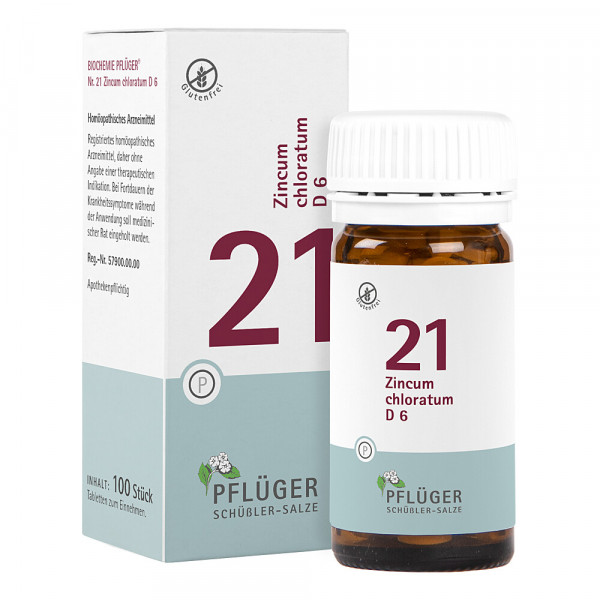 BIOCHEMIE Pflüger 21 Zincum chloratum D 6 Tabl.