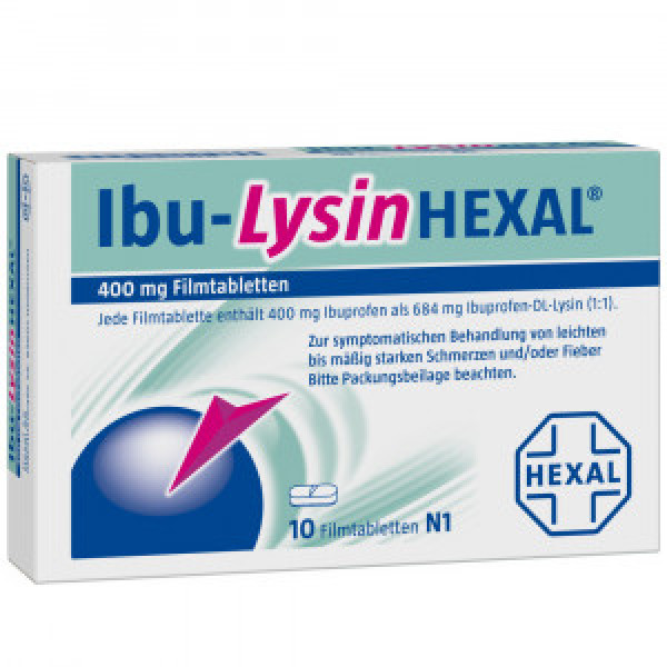 IBU-LYSINHEXAL 400 mg Ibuprofen als 684 mg Ibuprofen-DL-Lysin Filmtabletten (1:1)