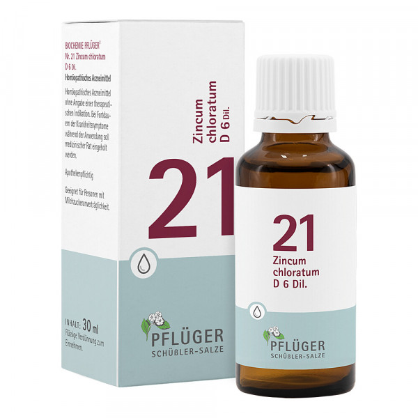 BIOCHEMIE Pflüger 21 Zincum chloratum D 6 Tropfen