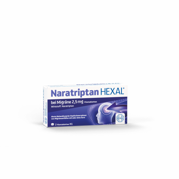 NARATRIPTAN HEXAL bei Migräne 2,5 mg Filmtabletten