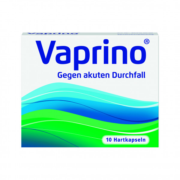 VAPRINO 100 mg Hartkapseln  mit dem Wirkstoff Racecadotril gegen akuten Durchfall