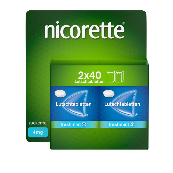 NICORETTE  4 mg Nikotinlutschtabletten für Raucher zum Aufhören, freshmint