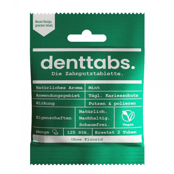 DENTTABS Zahnputztabletten stevia-mint o.Fluorid