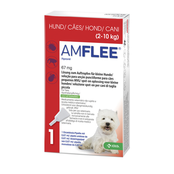 AMFLEE 67 mg Spot-on Lsg.f.kleine Hunde 2-10kg