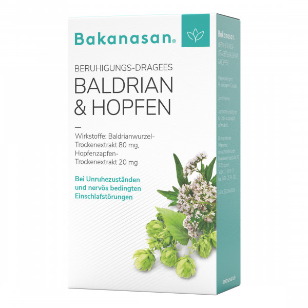 BAKANASAN Beruhigungs-Dragees Baldrian & Hopfen