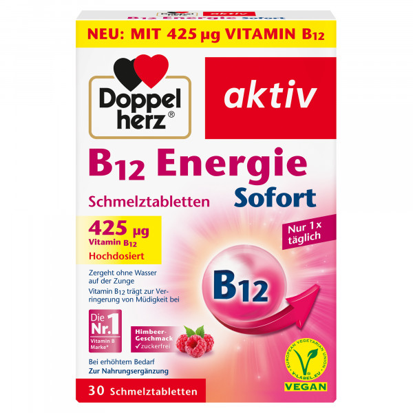 DOPPELHERZ B12 Energie Sofort Schmelztabletten
