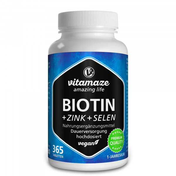 BIOTIN 10 mg hochdosiert+Zink+Selen Tabletten