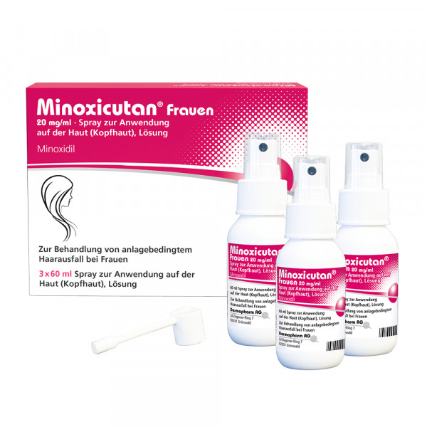 MINOXICUTAN Frauen 20 mg/ml Spray 3x60 ml