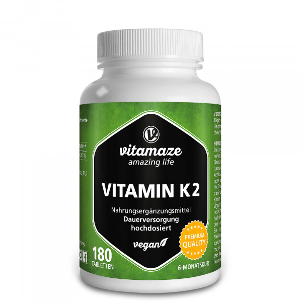 VITAMIN K2 200 μg hochdosiert vegan Tabletten