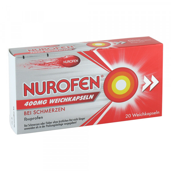 NUROFEN 400 mg Weichkapseln Ibuprofen bei Schmerzen, flüssiger Kern schnellere Aufnahme vom Körper