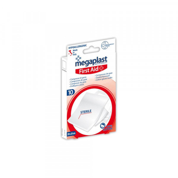GAZEKOMPRESSEN 20x20 cm steril megaplast