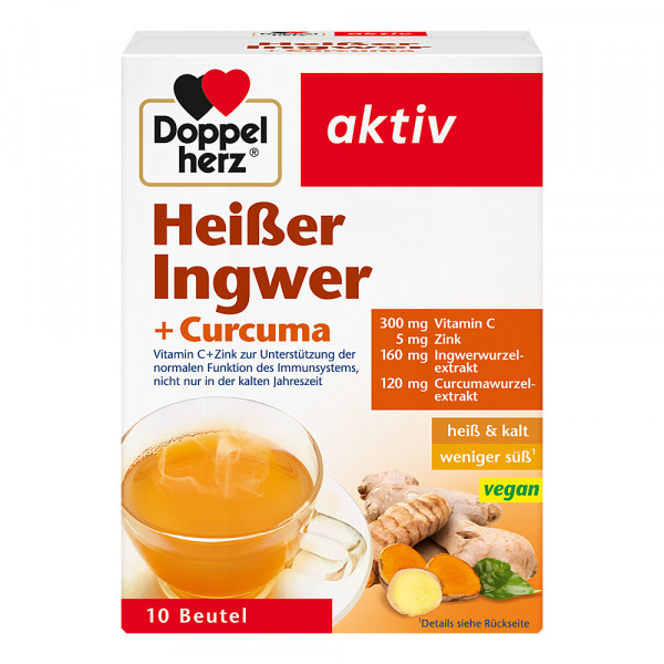 DOPPELHERZ heißer Ingwer+Curcuma Beutel