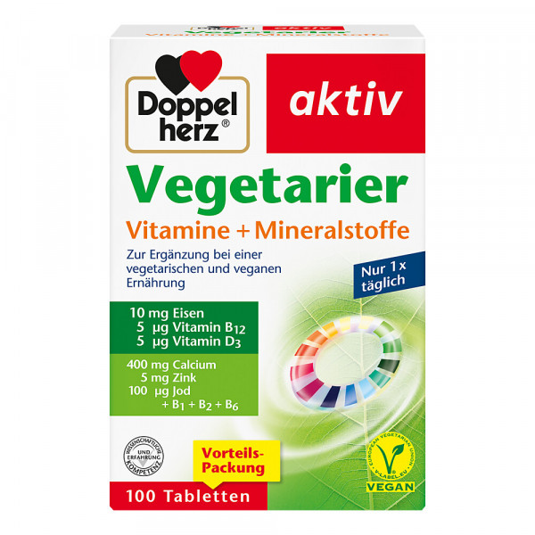 DOPPELHERZ Vegetarier Vitamine+Mineralstoffe aktiv
