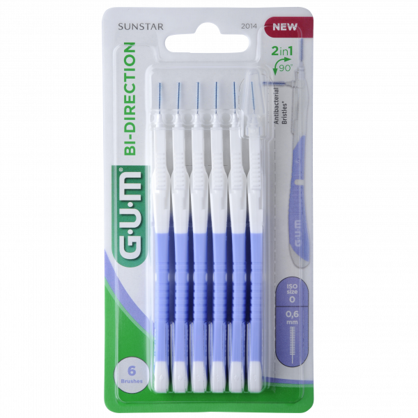 GUM Bi-Direction Interdentalb.0,6 mm hellblau