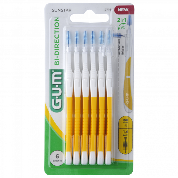 GUM Bi-Direction Interdentalb.1,4 mm gelb