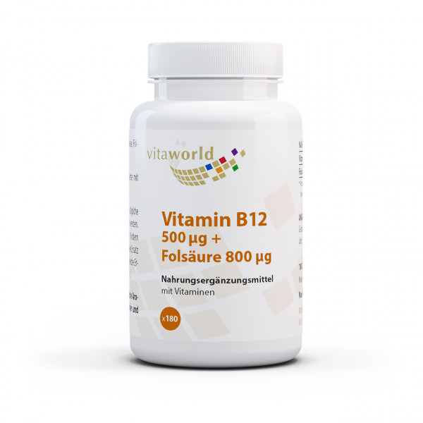 VITAMIN B12 500 μg+Folsäure 800 μg Tabletten