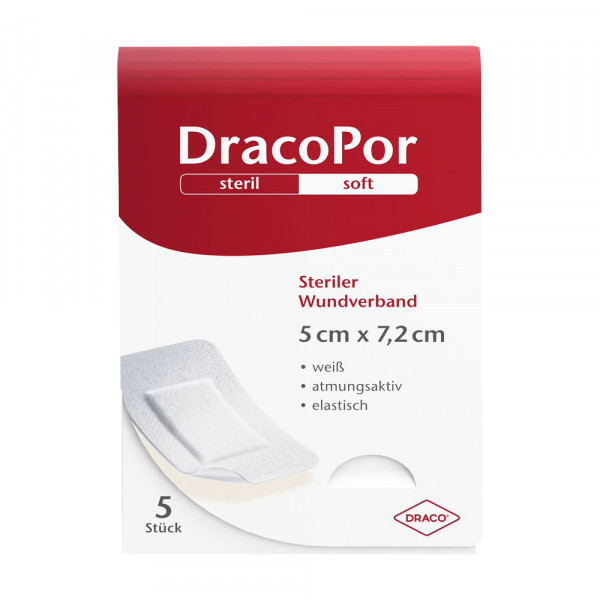 DRACOPOR sensitiv 5x7,2 cm steril m.Silikonkleber