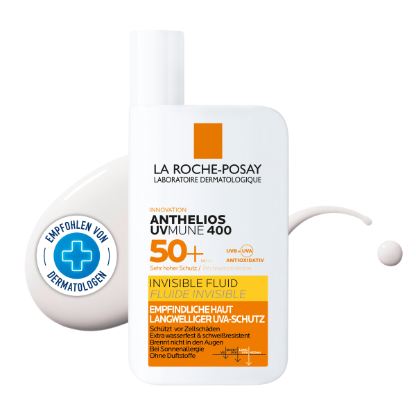 LA ROCHE-POSAY Anthelios Sonnenschutz Invisible Fluid UVMune400 LSF 50+ für alle Hauttypen geeignet