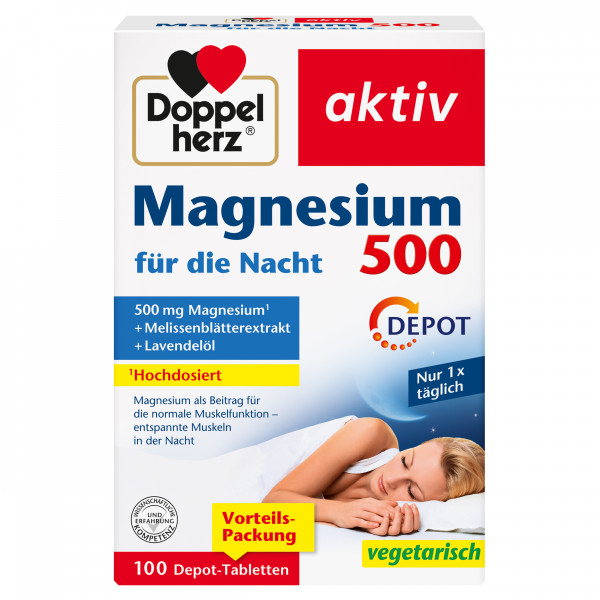 DOPPELHERZ Magnesium 500 Nacht Tabletten
