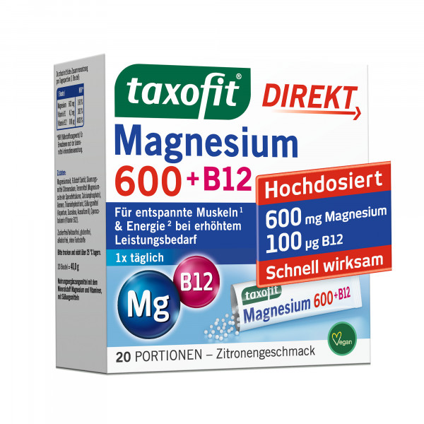 TAXOFIT Magnesium 600+B12 Direkt Granulat