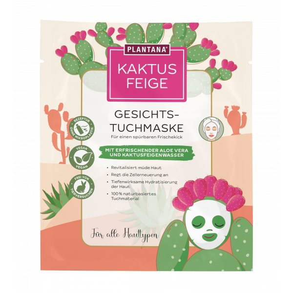 PLANTANA Kaktusfeige Gesichtstuchmaske m.Aloe Vera