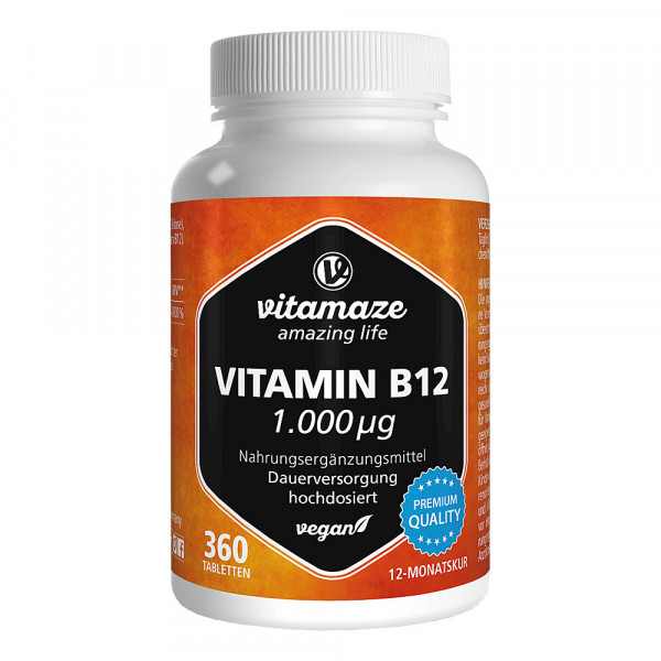 VITAMIN B12 1000 μg hochdosiert vegan Tabletten
