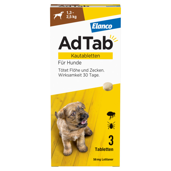 ADTAB 56 mg Kautabletten für Hunde 1,3-2,5 kg