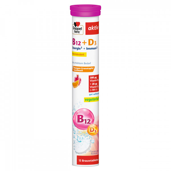 DOPPELHERZ Vitamin B12+D3 Brausetabletten