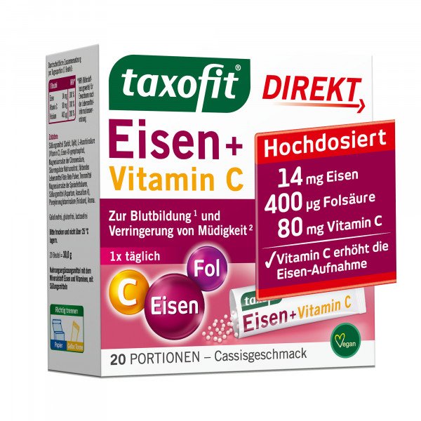 TAXOFIT Eisen + Folsäure + Vitamin C Direkt-Granulat