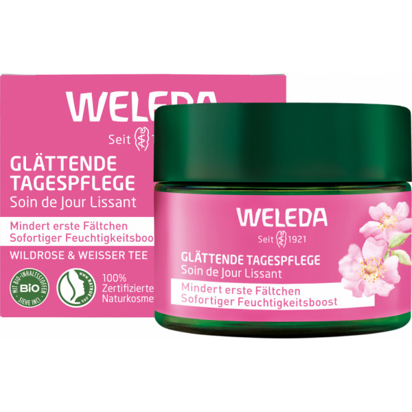 WELEDA glättende Tagespflege Wildrose & weißer Tee