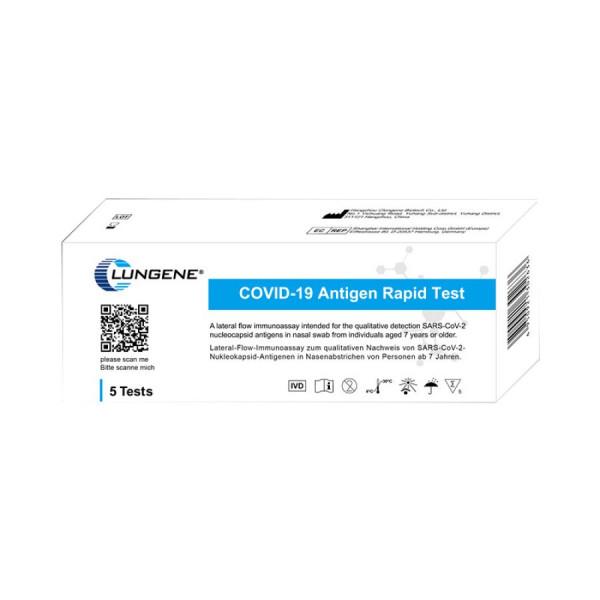 5 x Nase Antigen Corona Schnelltest Coronavirus COVID19 Clungene für die Eigenanwendung