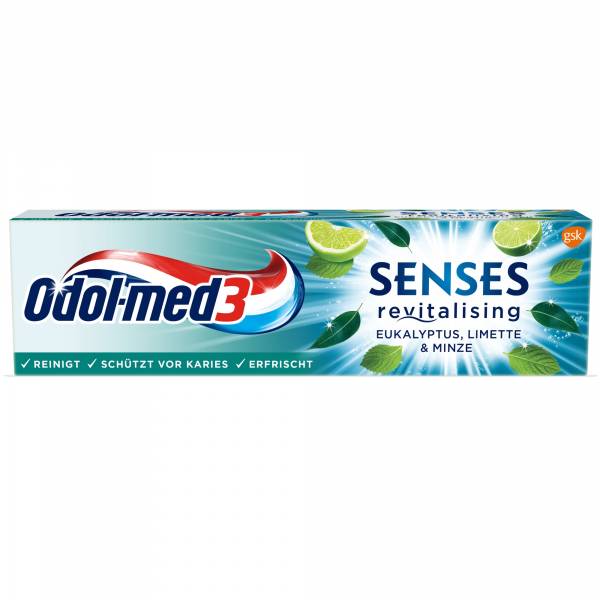 Odol-med3 SENSES revitalising Eukalyptus, Limette & Minze, 75ml