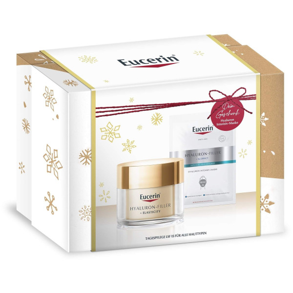 EUCERIN Weihnachtsbox Anti-Age Elasticity+Filler Tagescreme 50 ml + GRATIS HYALURON-FILLER Intensiv-Maske