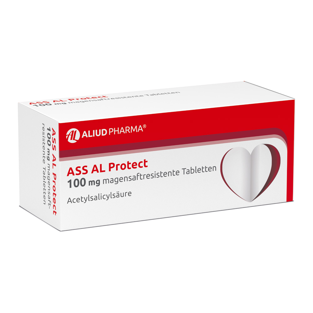 ASS AL Protect 100 mg magensaftresistente Tabletten bei erhöhtem Herzinfarkt- und Schlaganfallrisiko ASS AL Protect 100 mg magensaftresistente Tabletten bei erhöhtem Herzinfarkt- und Schlaganfallrisiko