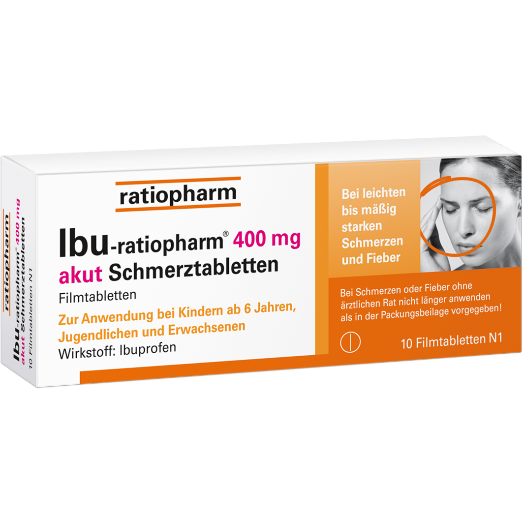 IBU-RATIOPHARM 400 mg akut Schmerztabletten IBU-RATIOPHARM 400 mg akut Schmerztabletten
