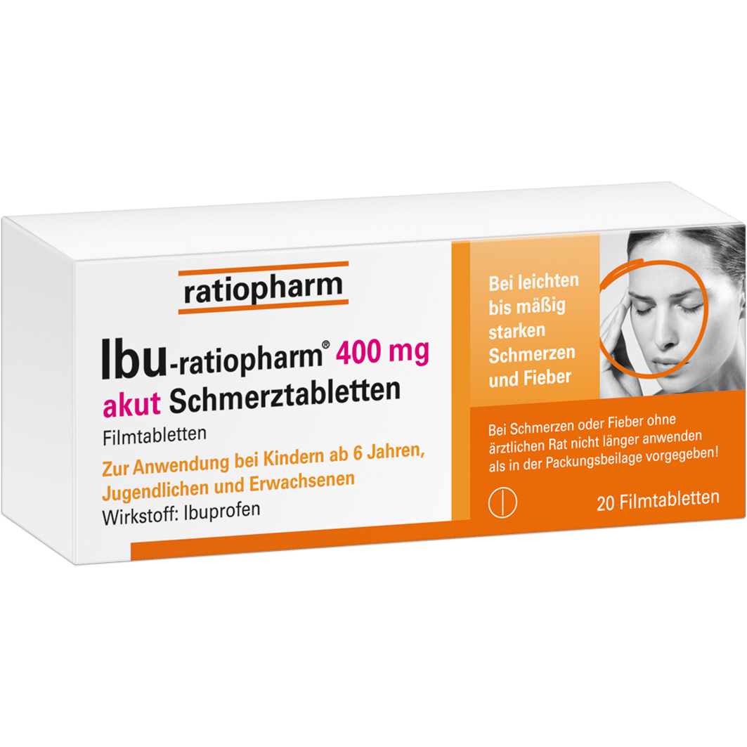 IBU-RATIOPHARM 400 mg akut Schmerztabletten IBU-RATIOPHARM 400 mg akut Schmerztabletten