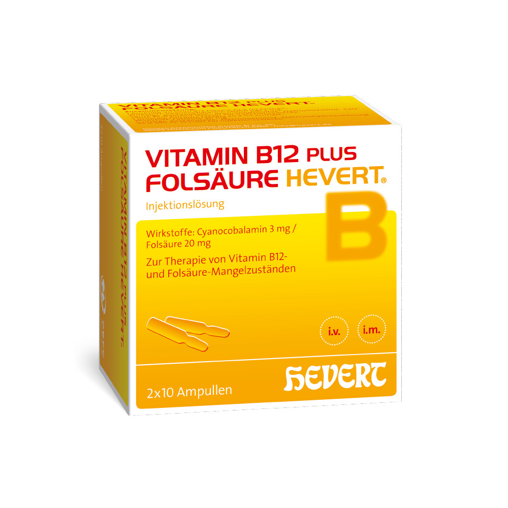 VITAMIN B12 PLUS Folsäure Hevert a 2 ml Ampullen VITAMIN B12 PLUS Folsäure Hevert a 2 ml Ampullen