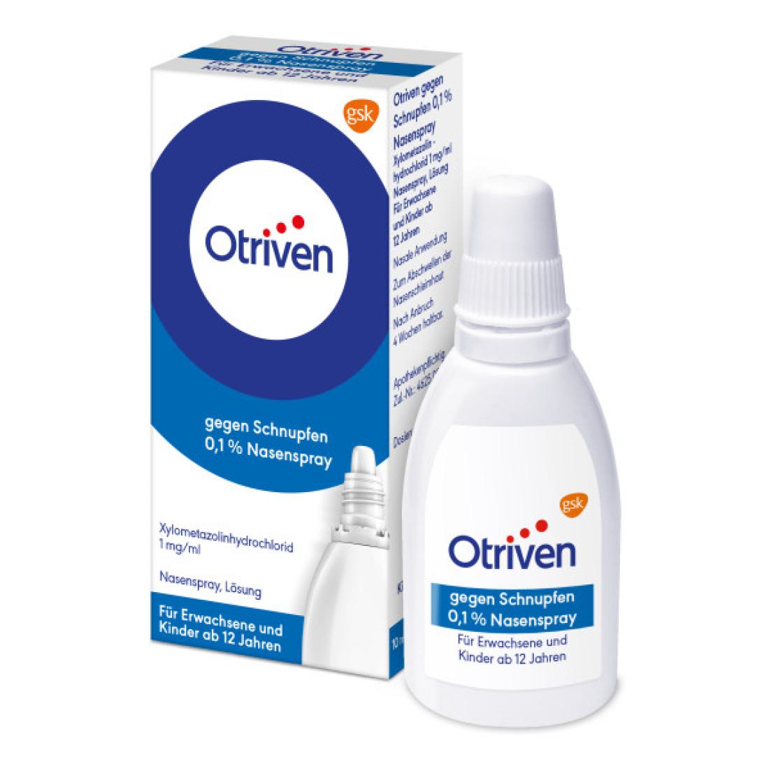 Otriven gegen Schnupfen 0,1 % Nasenspray (Quetschflasche) Otriven gegen Schnupfen 0,1 % Nasenspray (Quetschflasche)