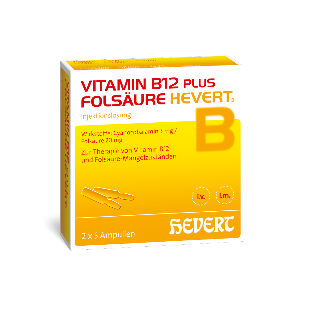 VITAMIN B12 PLUS Folsäure Hevert a 2 ml Ampullen VITAMIN B12 PLUS Folsäure Hevert a 2 ml Ampullen
