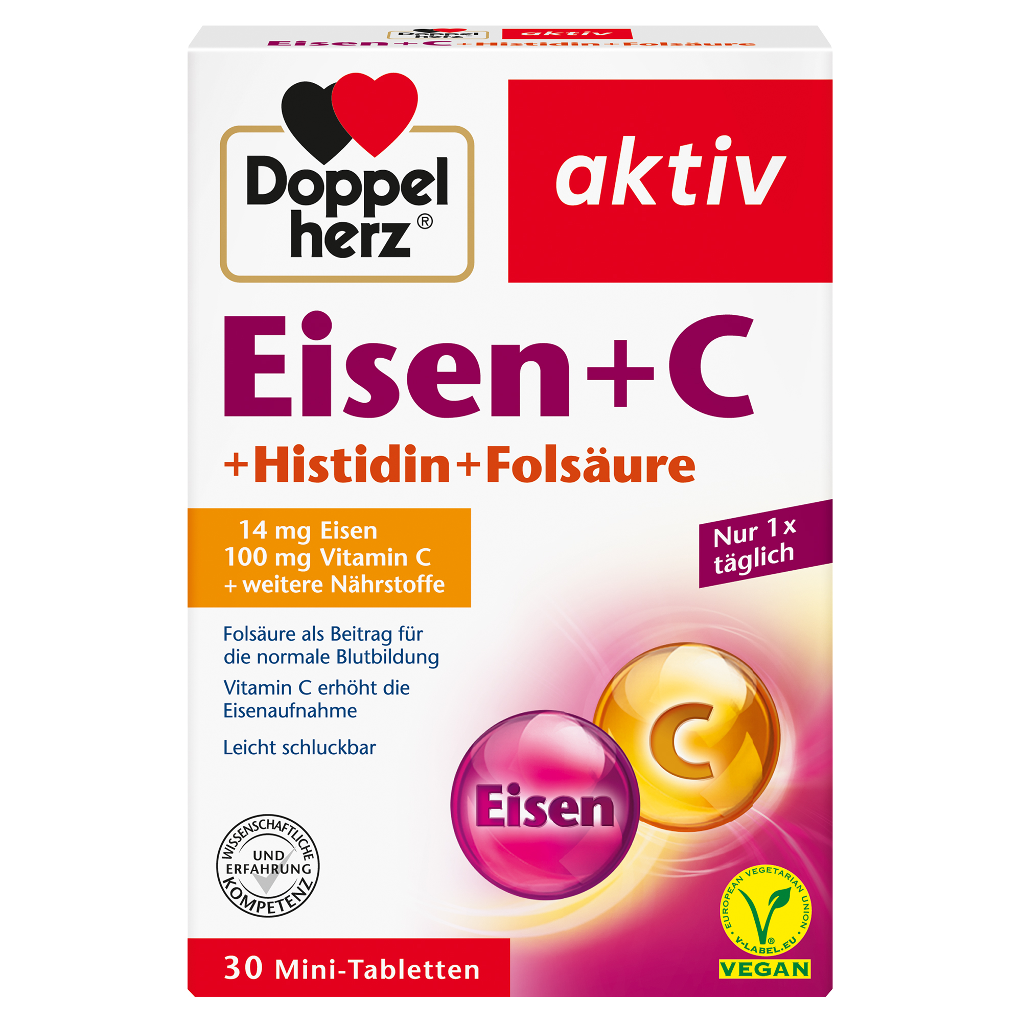 DOPPELHERZ Eisen+Vit.C+L-Histidin Tabletten DOPPELHERZ Eisen+Vit.C+L-Histidin Tabletten