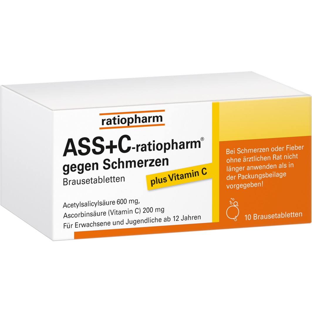 ASS + C-ratiopharm gegen Schmerzen Brausetabletten ASS + C-ratiopharm gegen Schmerzen Brausetabletten