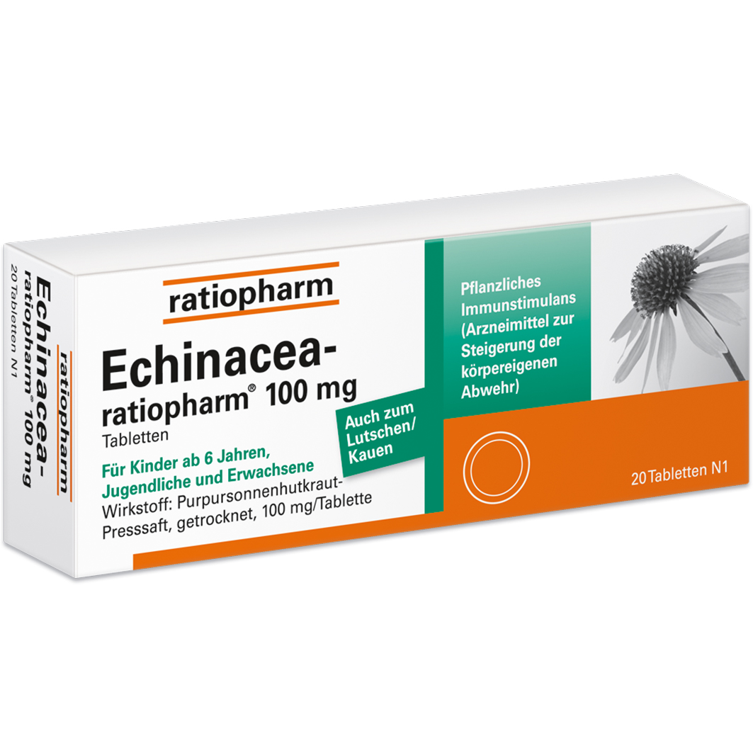 ECHINACEA-RATIOPHARM 100 mg Tabletten ECHINACEA-RATIOPHARM 100 mg Tabletten